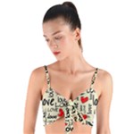 Love Abstract Background Love Textures Woven Tie Front Bralet