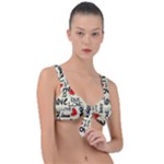 Love Abstract Background Love Textures Front Tie Bikini Top