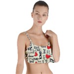 Love Abstract Background Love Textures Layered Top Bikini Top 