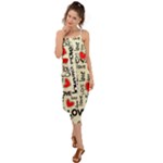 Love Abstract Background Love Textures Waist Tie Cover Up Chiffon Dress