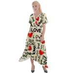 Love Abstract Background Love Textures Cross Front Sharkbite Hem Maxi Dress