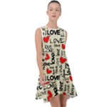 Love Abstract Background Love Textures Frill Swing Dress