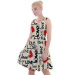 Love Abstract Background Love Textures Knee Length Skater Dress