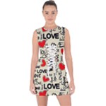 Love Abstract Background Love Textures Lace Up Front Bodycon Dress