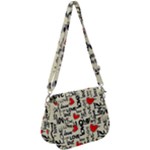 Love Abstract Background Love Textures Saddle Handbag