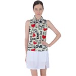 Love Abstract Background Love Textures Women s Sleeveless Polo T-Shirt