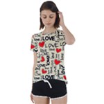 Love Abstract Background Love Textures Short Sleeve Open Back T-Shirt