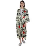 Love Abstract Background Love Textures Maxi Satin Kimono