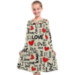 Love Abstract Background Love Textures Kids  Midi Sailor Dress