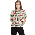 Love Abstract Background Love Textures One Shoulder Cut Out T-Shirt