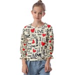 Love Abstract Background Love Textures Kids  Cuff Sleeve Top