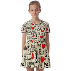 Kids  Short Sleeve Pinafore Style Dress 