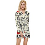 Love Abstract Background Love Textures Long Sleeve Satin Robe