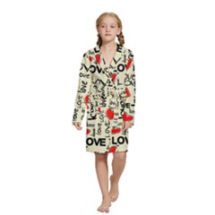 Love Abstract Background Love Textures Kids  Long Sleeve Velvet Lounge Robe from ArtsNow.com