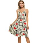 Love Abstract Background Love Textures Sleeveless Tie Front Chiffon Dress