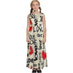 Love Abstract Background Love Textures Kids  Satin Sleeveless Maxi Dress