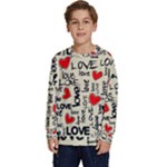 Love Abstract Background Love Textures Kids  Crewneck Sweatshirt