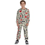 Love Abstract Background Love Textures Kids  Sweatshirt set