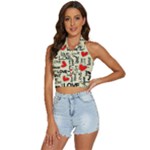 Love Abstract Background Love Textures Backless Halter Cami Shirt