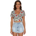 Love Abstract Background Love Textures V-Neck Crop Top