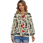 Love Abstract Background Love Textures Women s Long Sleeve Button Up Shirt