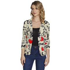 Women s One-Button 3/4 Sleeve Short Jacket 