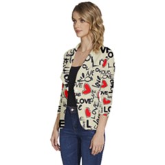 Women s One-Button 3/4 Sleeve Short Jacket 