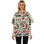 Love Abstract Background Love Textures Women s Batwing Button Up Shirt