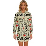 Love Abstract Background Love Textures Womens Long Sleeve Shirt Dress