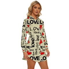 Womens Long Sleeve Shirt Dress 