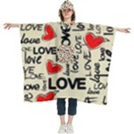 Love Abstract Background Love Textures Women s Hooded Rain Ponchos