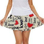 Love Abstract Background Love Textures Women s Skort