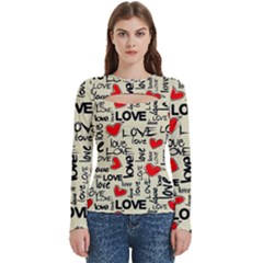 Love Abstract Background Love Textures Women s Cut Out Long Sleeve T