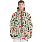 Love Abstract Background Love Textures Men s Multi Pockets Zip Ski and Snowboard Waterproof Breathable Jacket