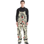 Love Abstract Background Love Textures Men s Front Zip Ski And Snowboard Bib Pants