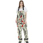 Love Abstract Background Love Textures Women s Front Zip Ski And Snowboard Bib Pants