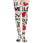 Love Abstract Background Love Textures Thigh High Stockings