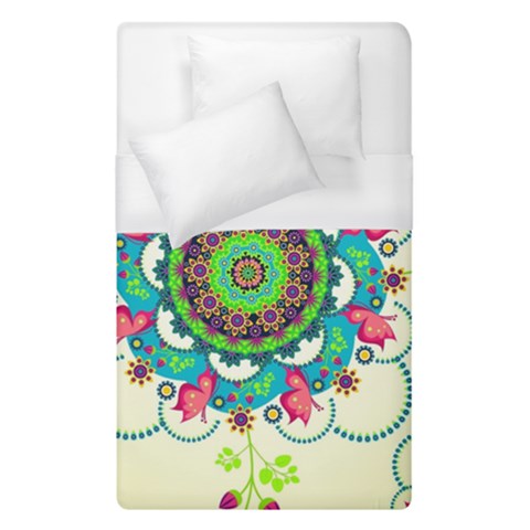 Mandala Flowers, Abstract, Butterflies, Floral, Pattern Duvet Cover (Single Size) from ArtsNow.com