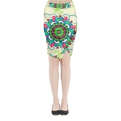 Mandala Flowers, Abstract, Butterflies, Floral, Pattern Midi Wrap Pencil Skirt from ArtsNow.com