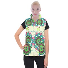 Mandala Flowers, Abstract, Butterflies, Floral, Pattern Women s Button Up Vest from ArtsNow.com