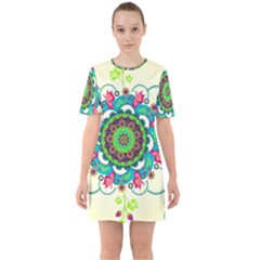 Sixties Short Sleeve Mini Dress 