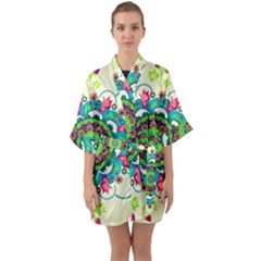 Half Sleeve Satin Kimono  