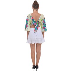 Tie Back Butterfly Sleeve Chiffon Top 