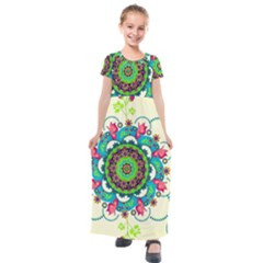 Kids  Short Sleeve Maxi Dress 