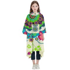 Mandala Flowers, Abstract, Butterflies, Floral, Pattern Kids  Hooded Rain Ponchos from ArtsNow.com