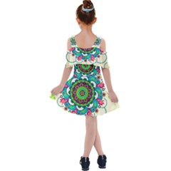 Kids  Shoulder Cutout Chiffon Dress 