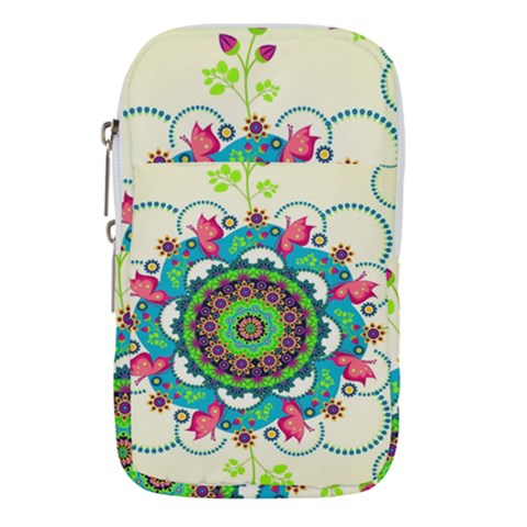 Mandala Flowers, Abstract, Butterflies, Floral, Pattern Waist Pouch (Small) from ArtsNow.com