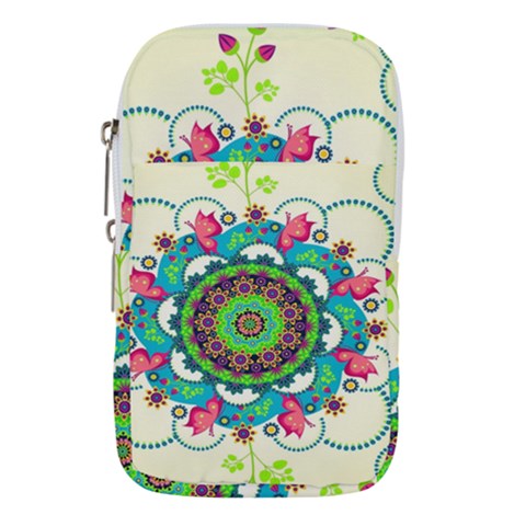 Mandala Flowers, Abstract, Butterflies, Floral, Pattern Waist Pouch (Large) from ArtsNow.com