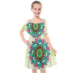 Kids  Cut Out Shoulders Chiffon Dress 