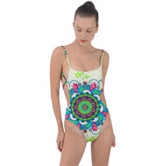 Tie Strap One Piece Swimsuit 